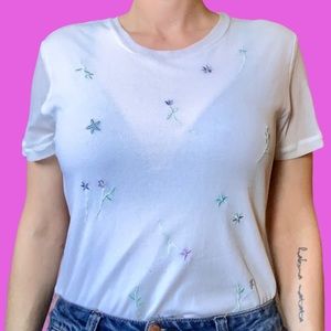 Vintage Sigrid Olsen Sheer Embroidered Blouse